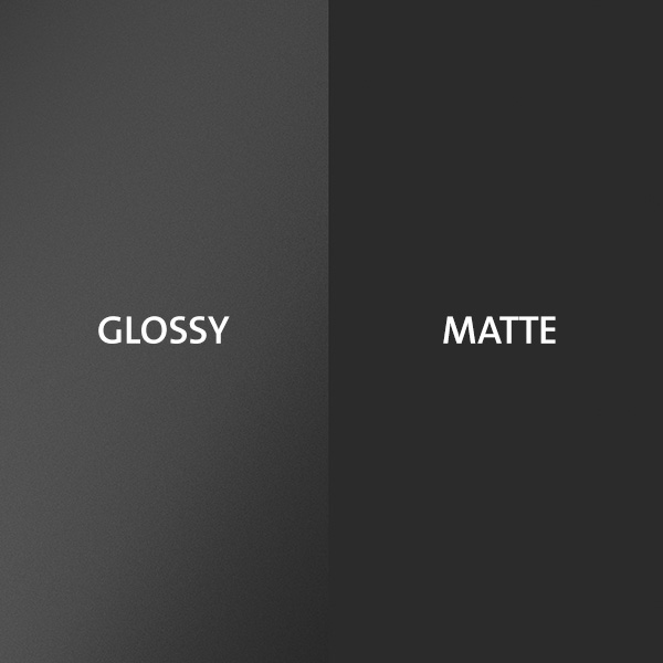 Kensington glossy and matte reversible viewing icon for privacy screens.
